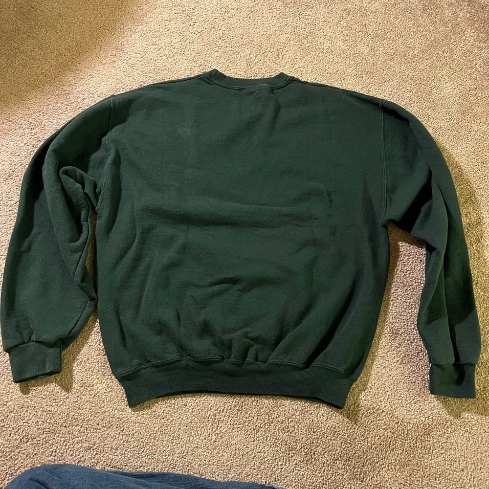 Vintage Jerzees Dark Green Crewneck Sweater with Bear Design - Picture 2 of 6